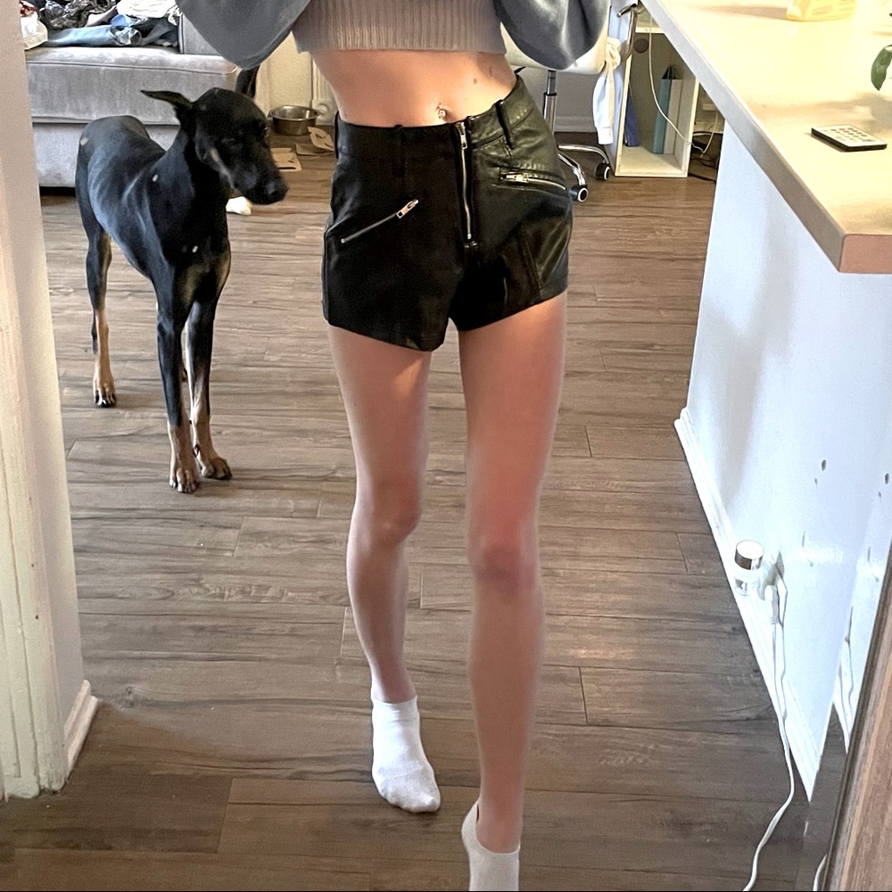 ANGL Leather Shorts